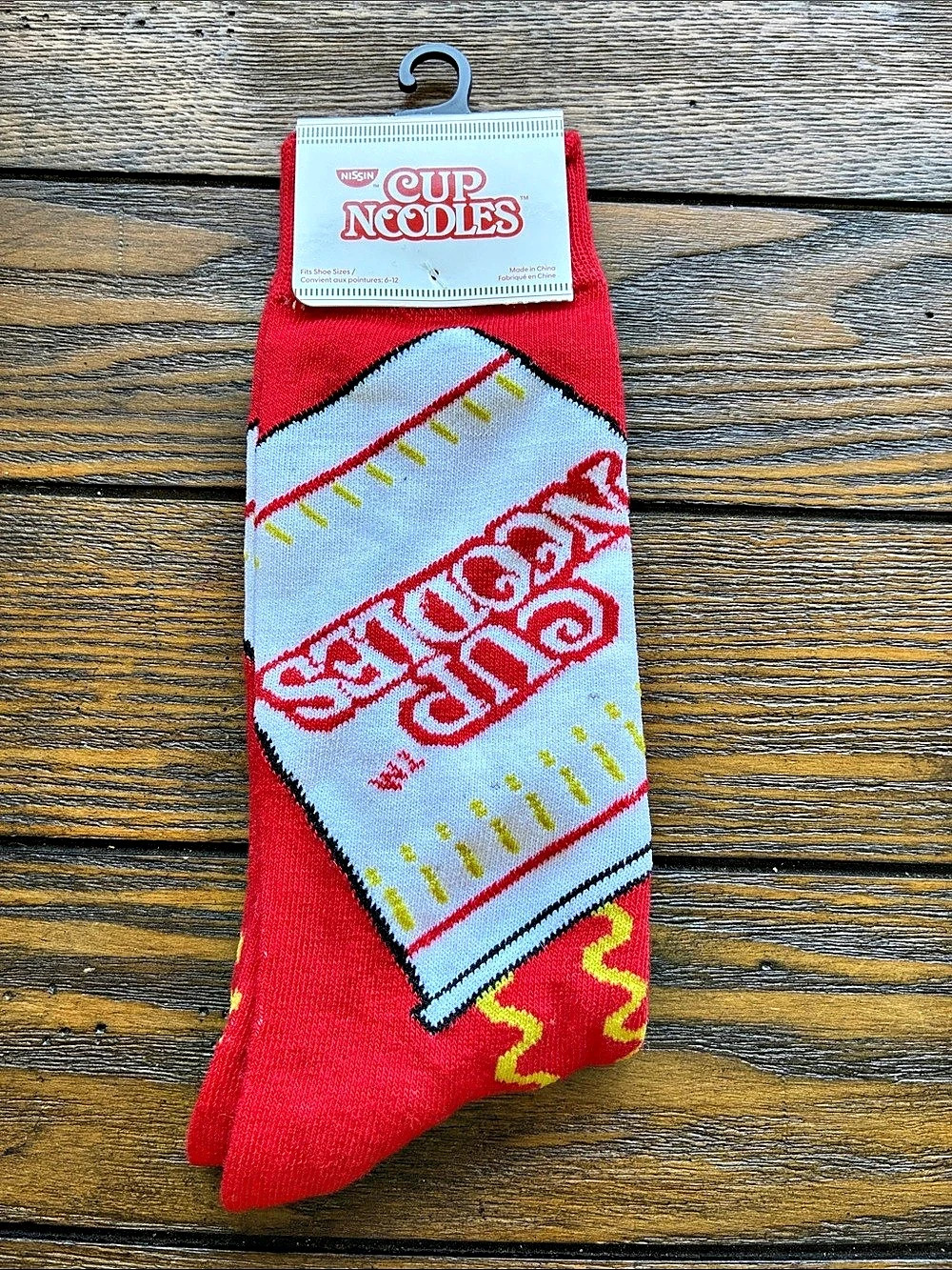 Nissin Cup Noodles Red & White Socks
